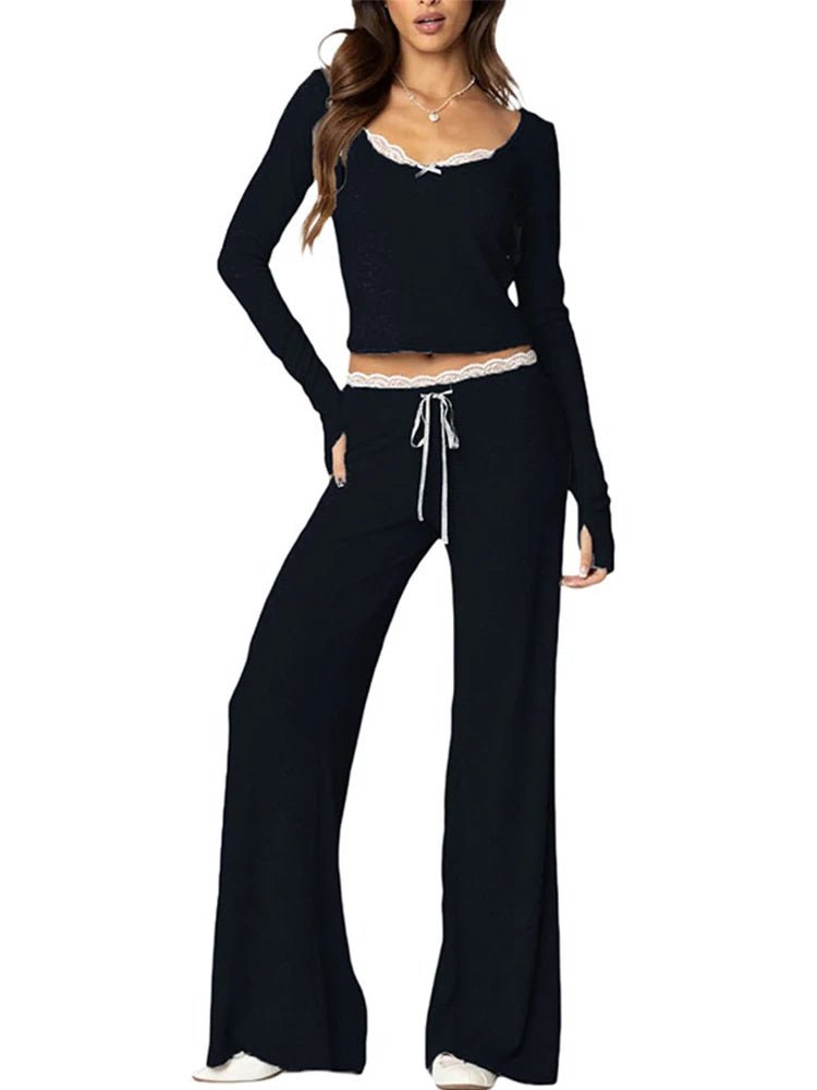 Ensemble Femme Confort & Style - Top Crop et Pantalon Large - Dottichic