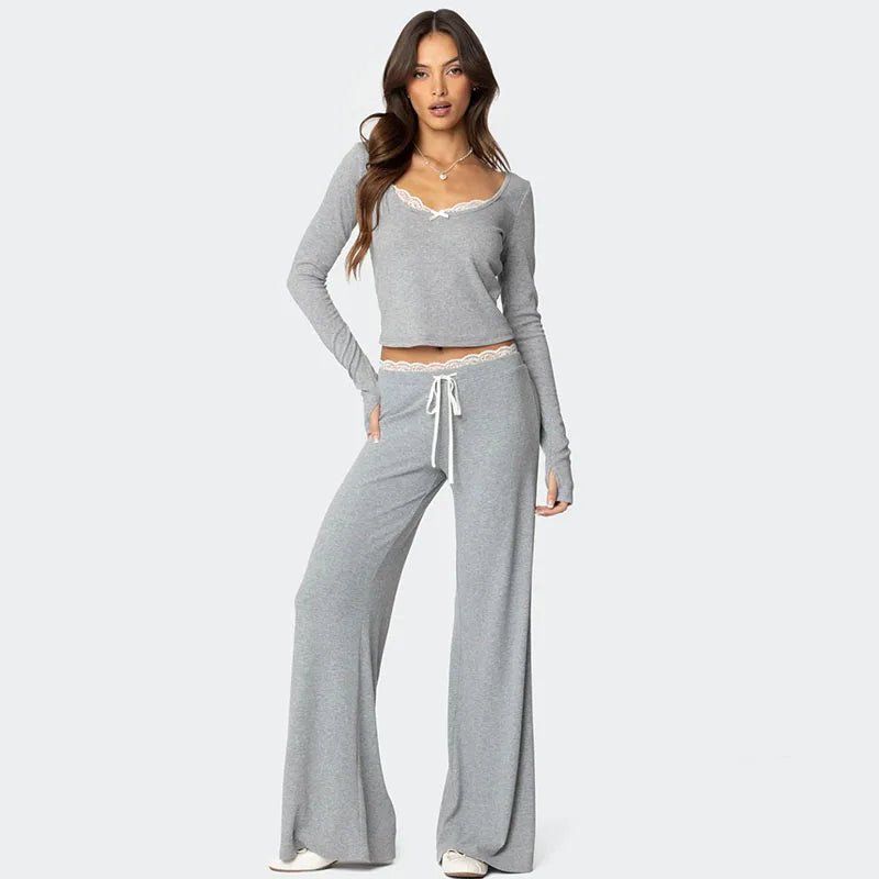 Ensemble Femme Confort & Style - Top Crop et Pantalon Large - Dottichic